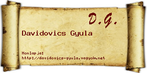 Davidovics Gyula névjegykártya